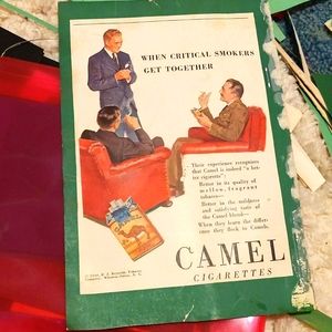 Vintage 1920s camel cigarette ad